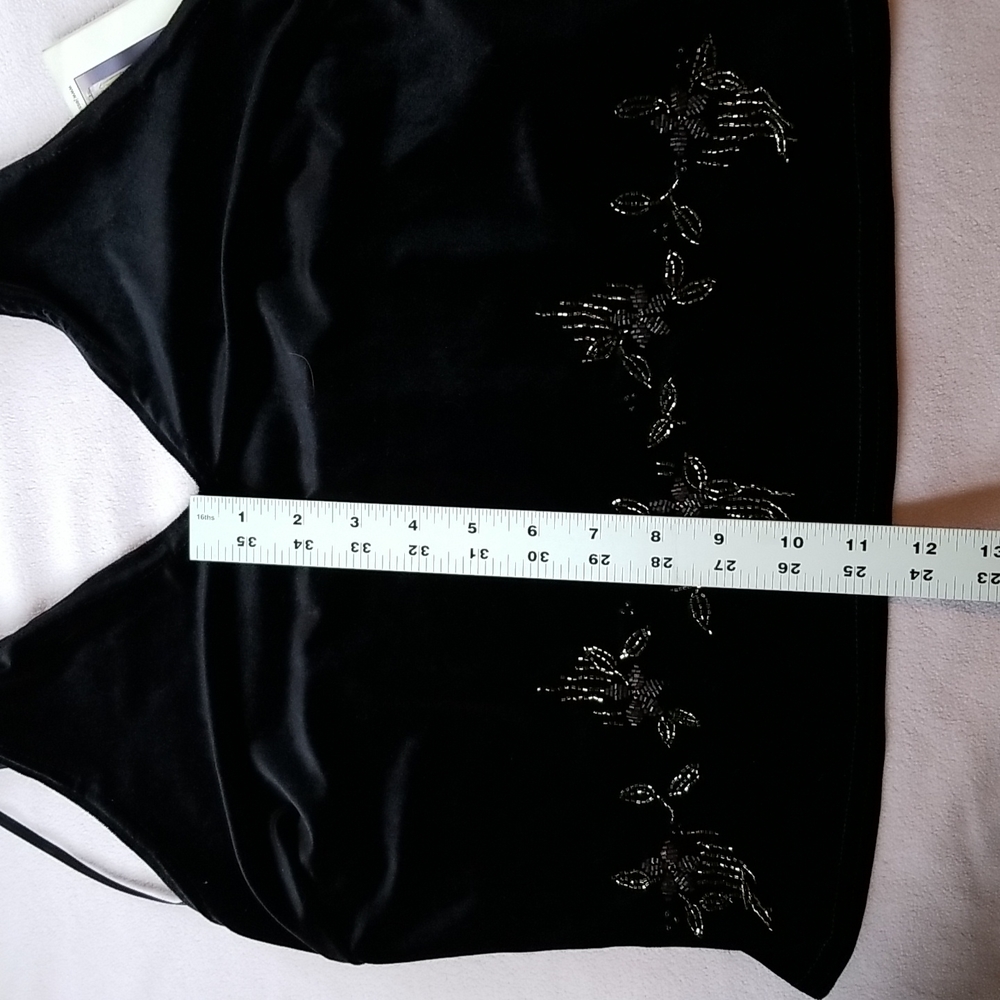 Vintage Black Velvet Halter Top - Picture 10 of 12